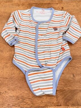 Magnificent Baby Stripes Long Sleeve One-Piece Baby 9M Magnetic Closure